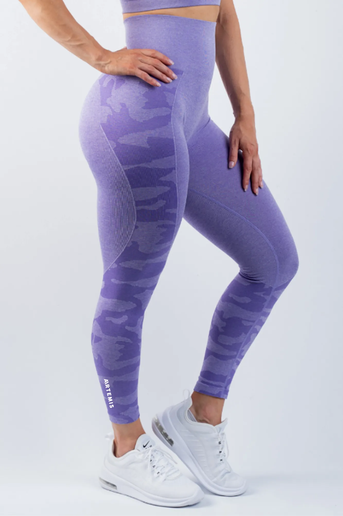 Coco Camo Scrunch Bum Leggings Purple