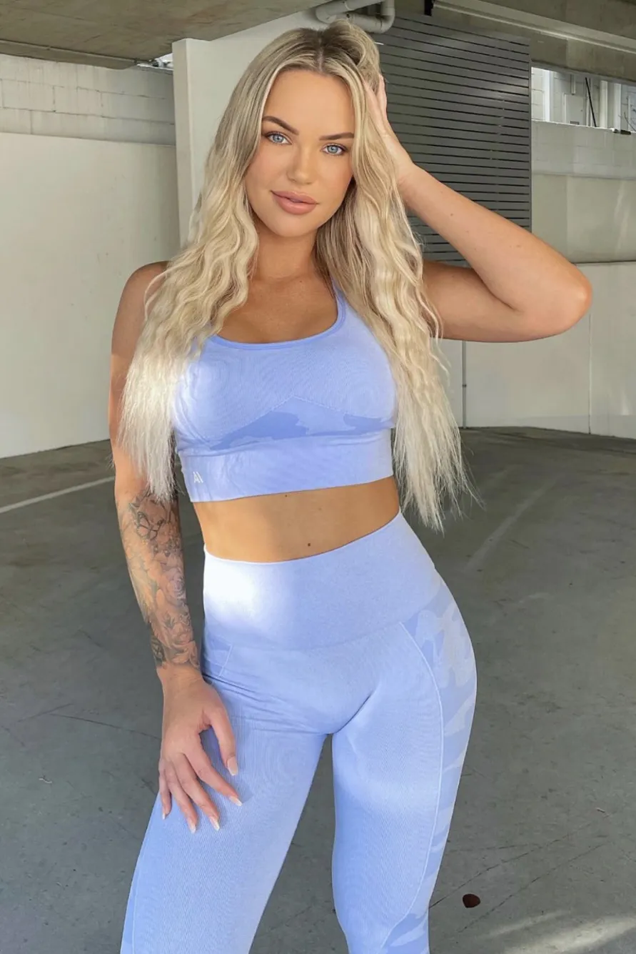 Coco Camo Sports Bra Blue
