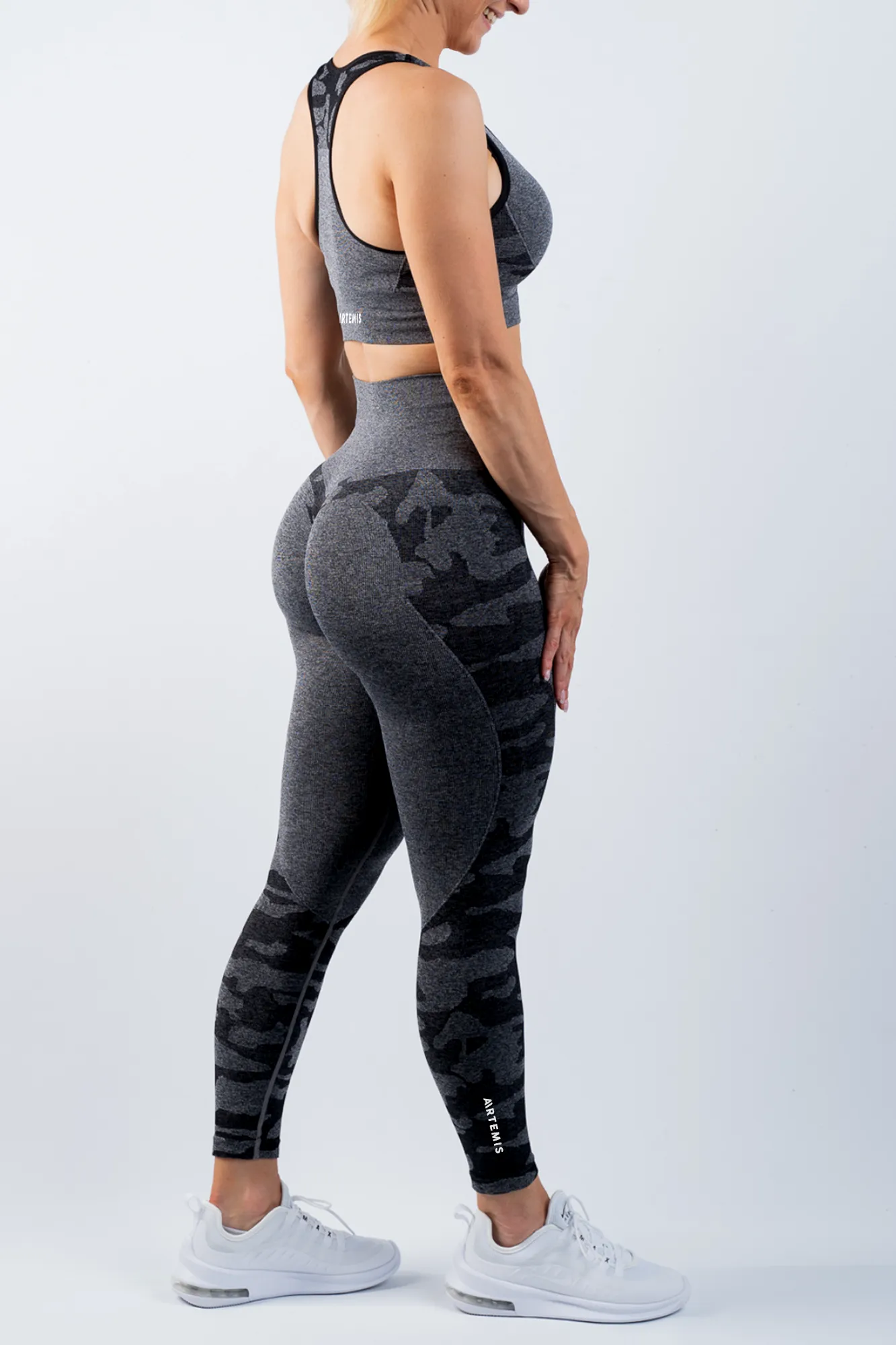 Coco Camo Sports Bra Charcoal