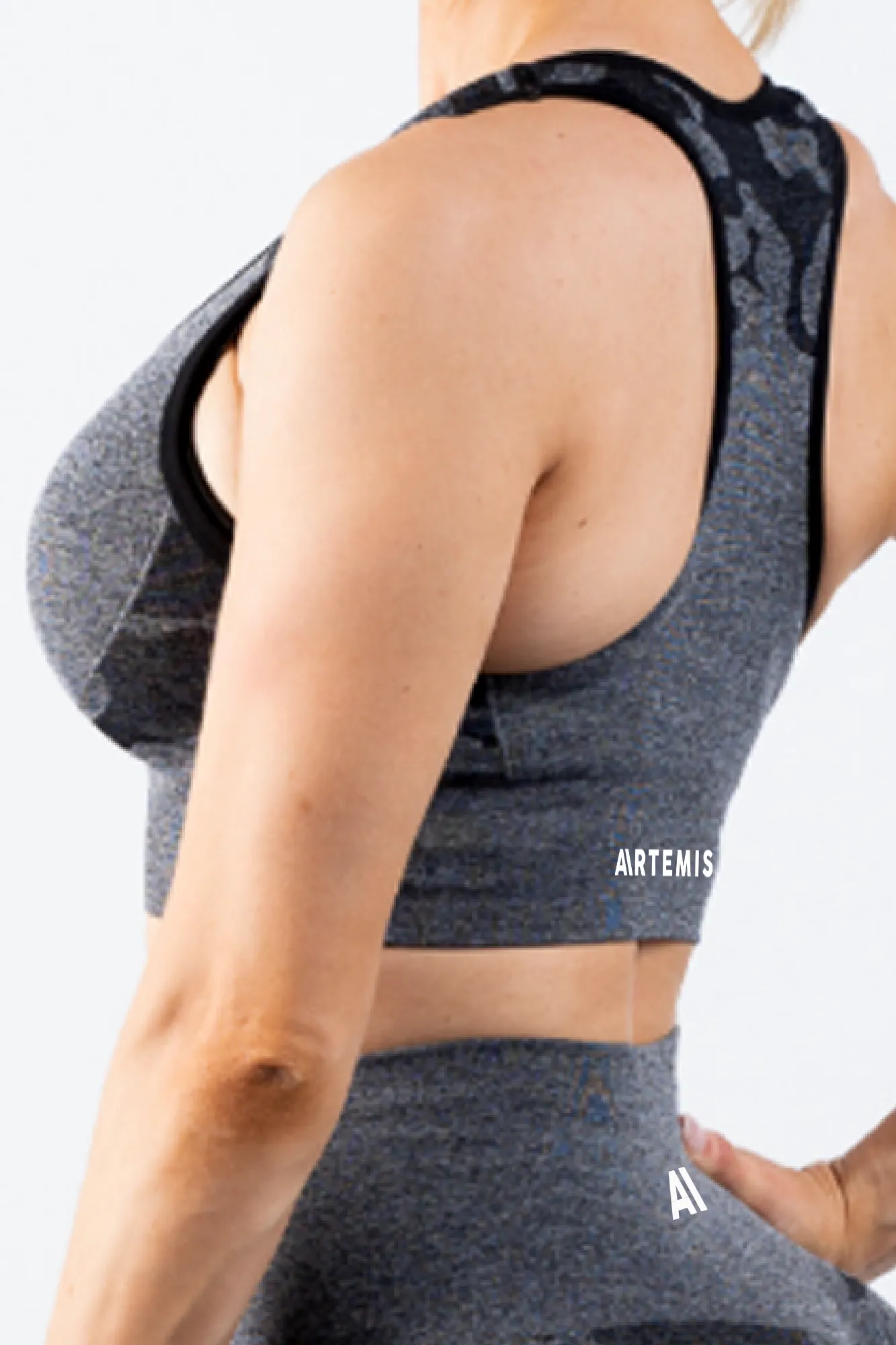 Coco Camo Sports Bra Charcoal