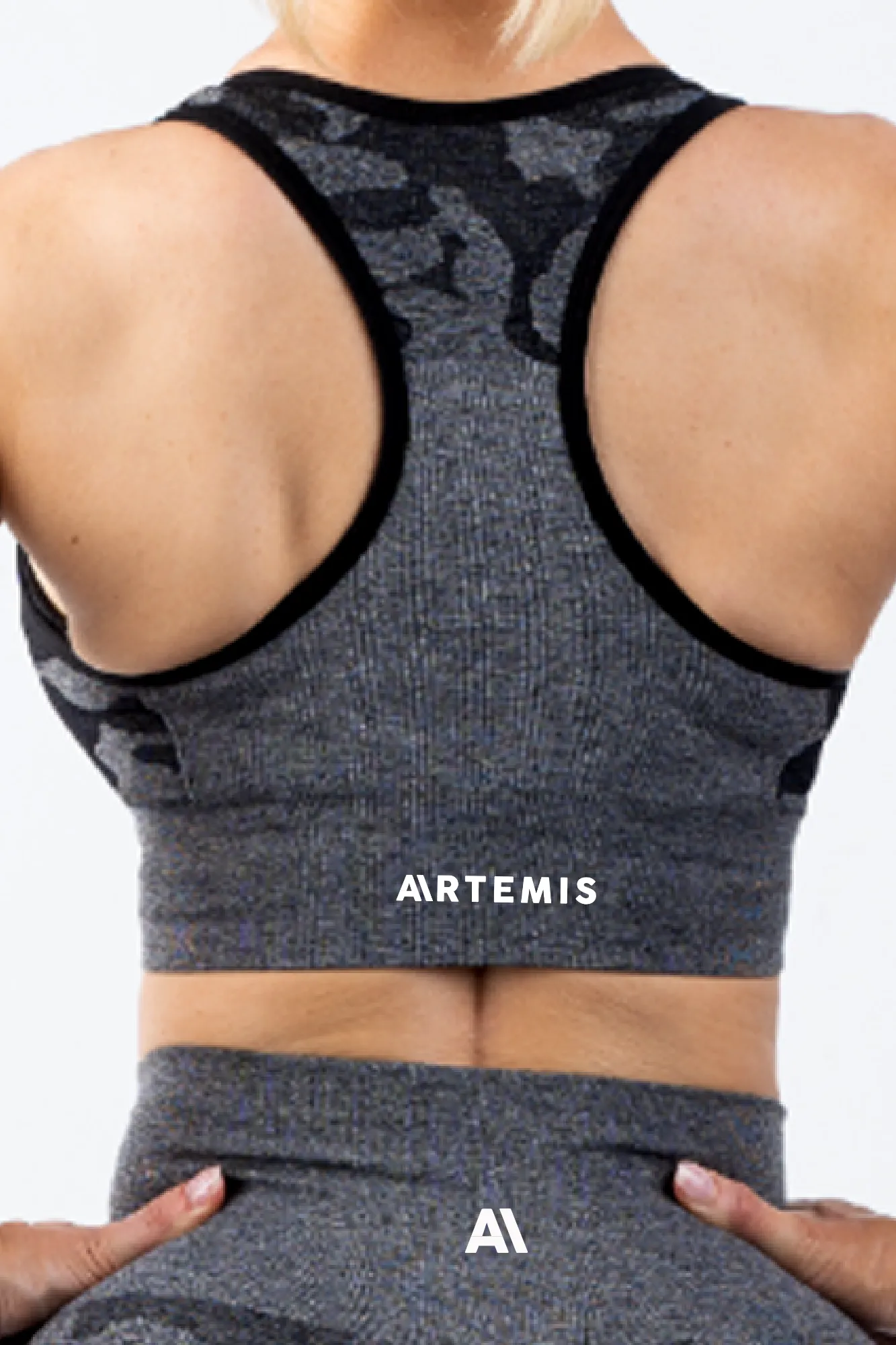 Coco Camo Sports Bra Charcoal