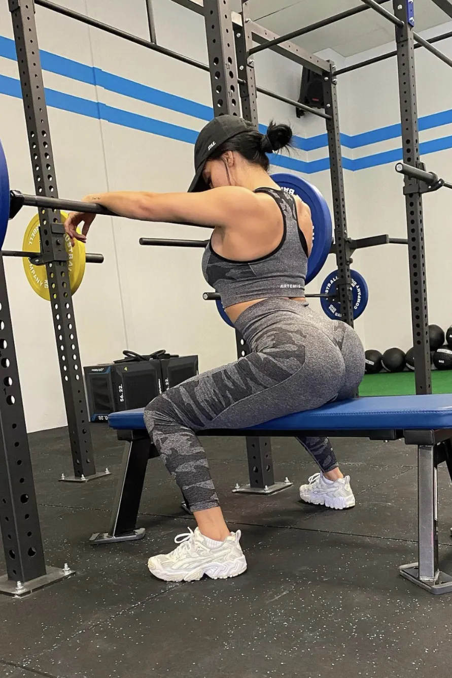 Coco Camo Sports Bra Charcoal