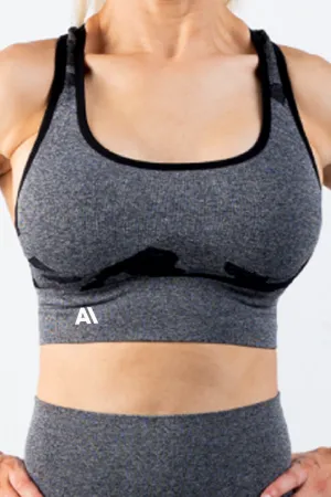 Coco Camo Sports Bra Charcoal