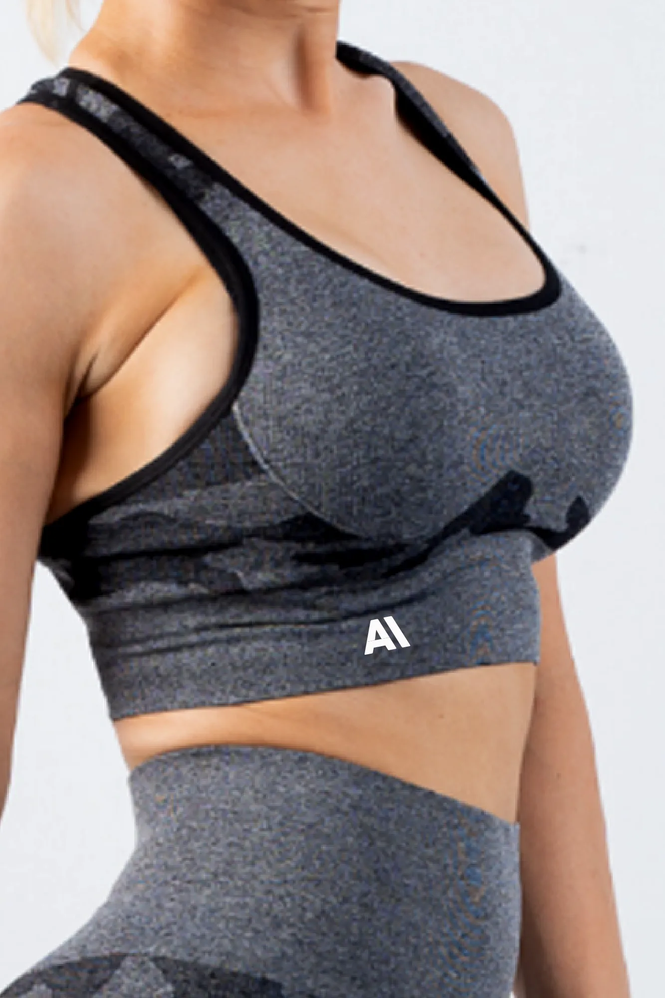 Coco Camo Sports Bra Charcoal