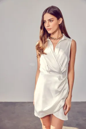 COLLAR WRAP DRESS