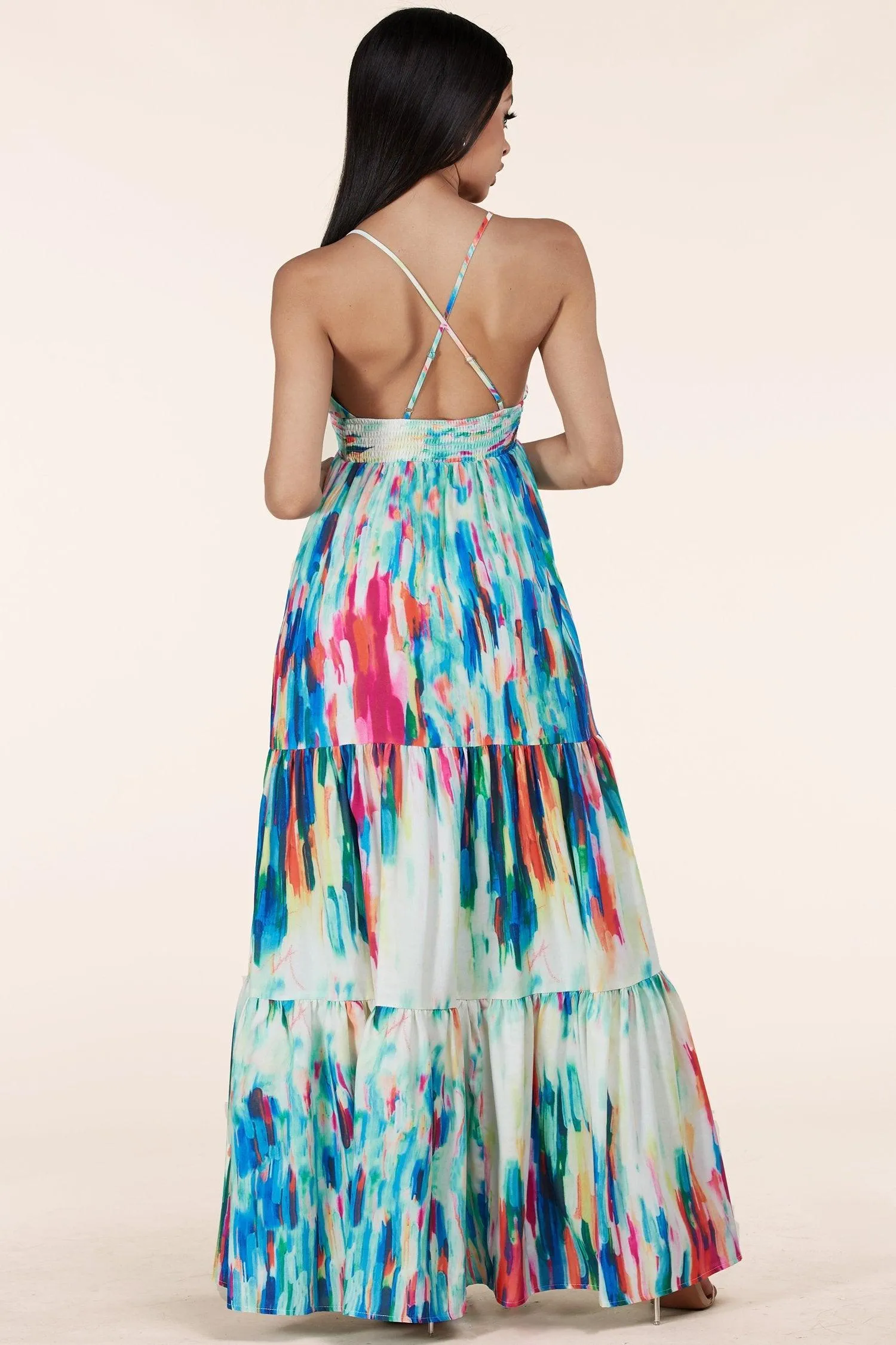 COLOR SPECTRUM MAXI DRESS