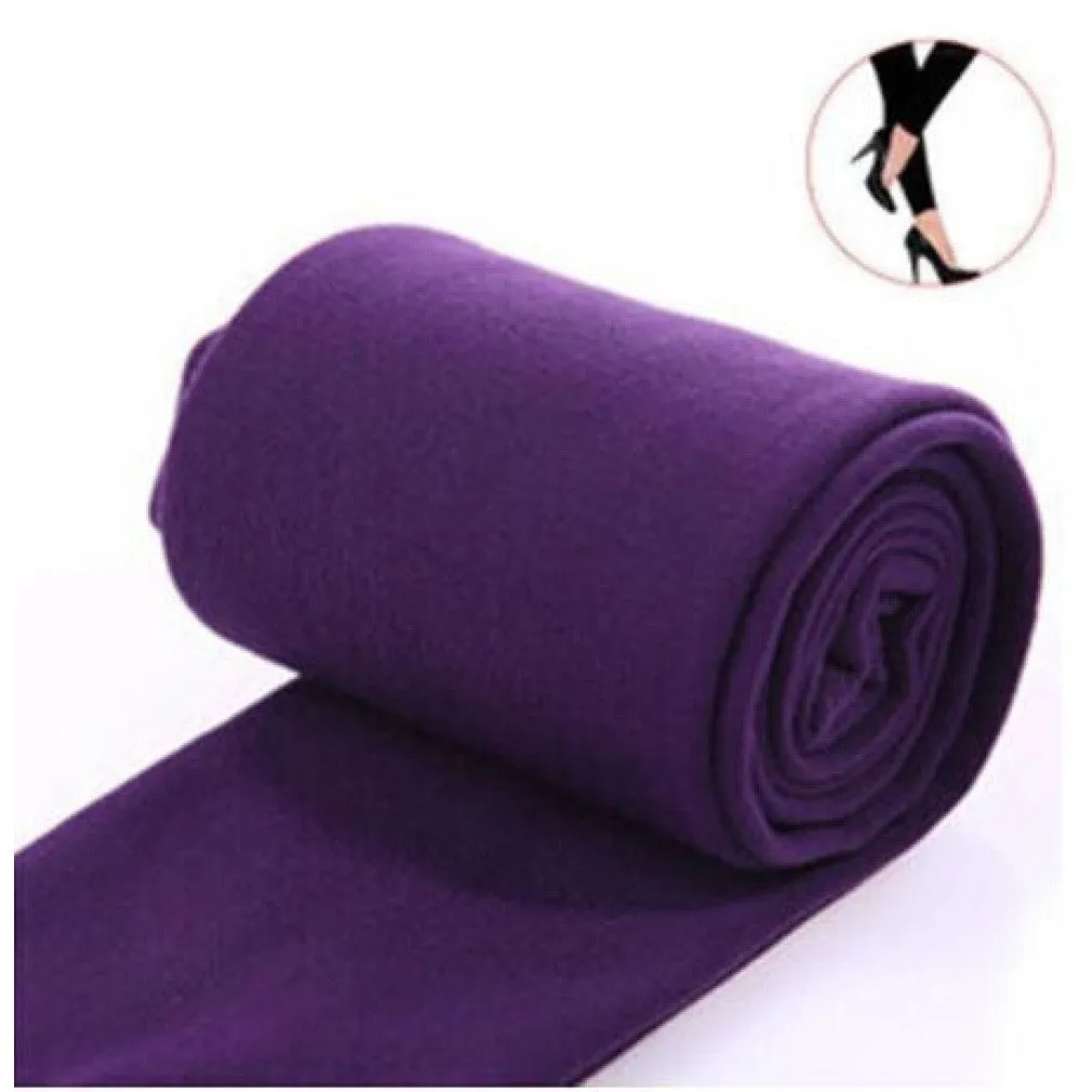 ContiNent 33 Autumn winter woman thick warm leggings candy color brushed charcoal Stretch Fleece Pants Trample Feet Leggings