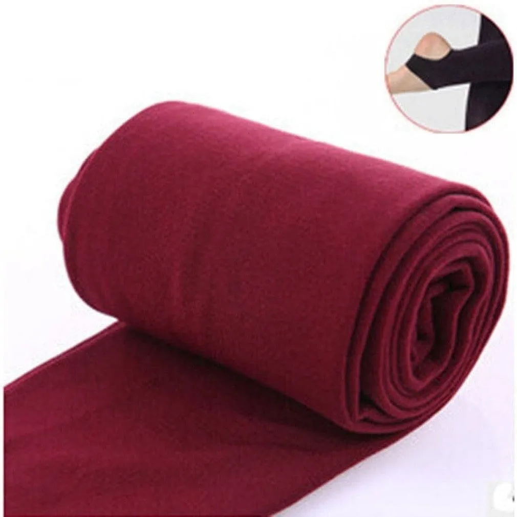 ContiNent 33 Autumn winter woman thick warm leggings candy color brushed charcoal Stretch Fleece Pants Trample Feet Leggings