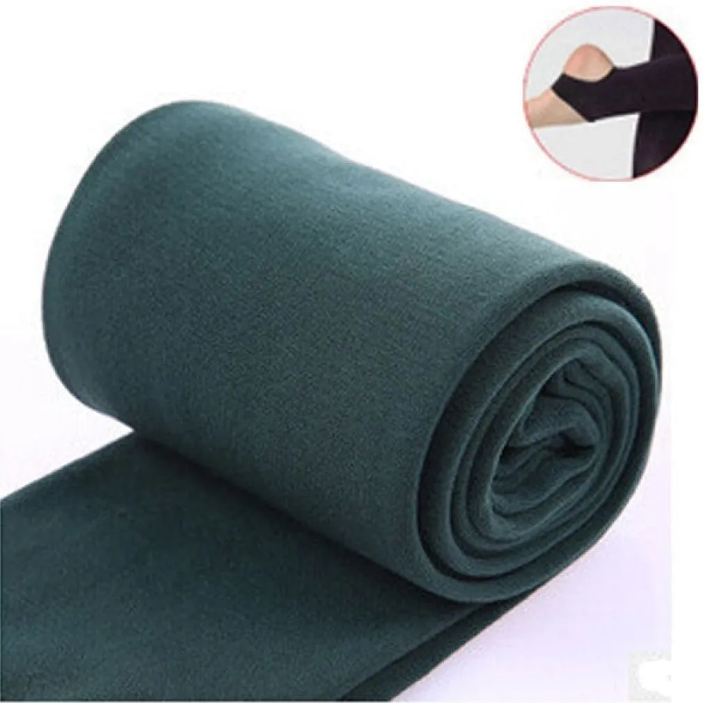 ContiNent 33 Autumn winter woman thick warm leggings candy color brushed charcoal Stretch Fleece Pants Trample Feet Leggings