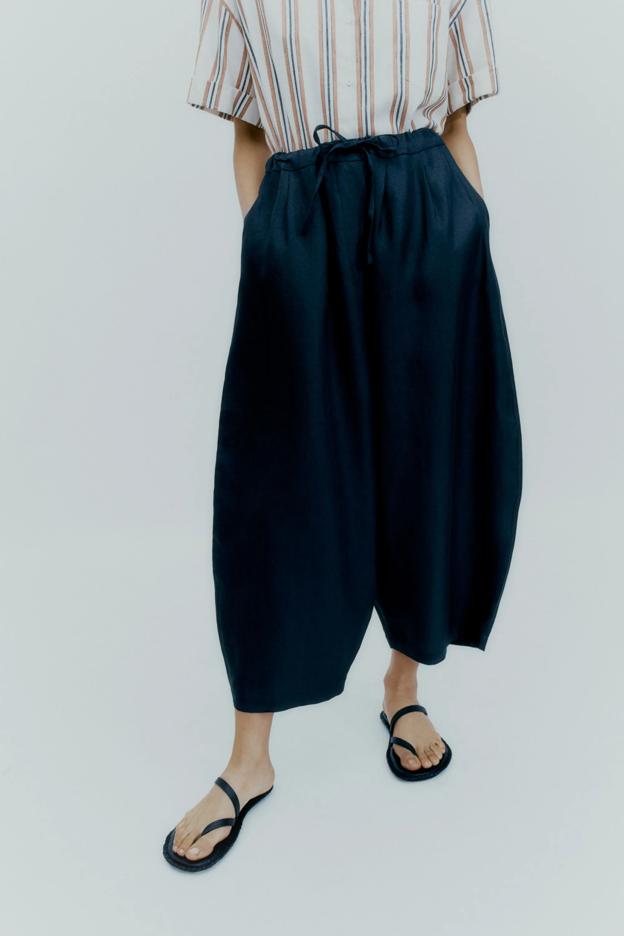 CORDERA Linen Maxi Pants - Black