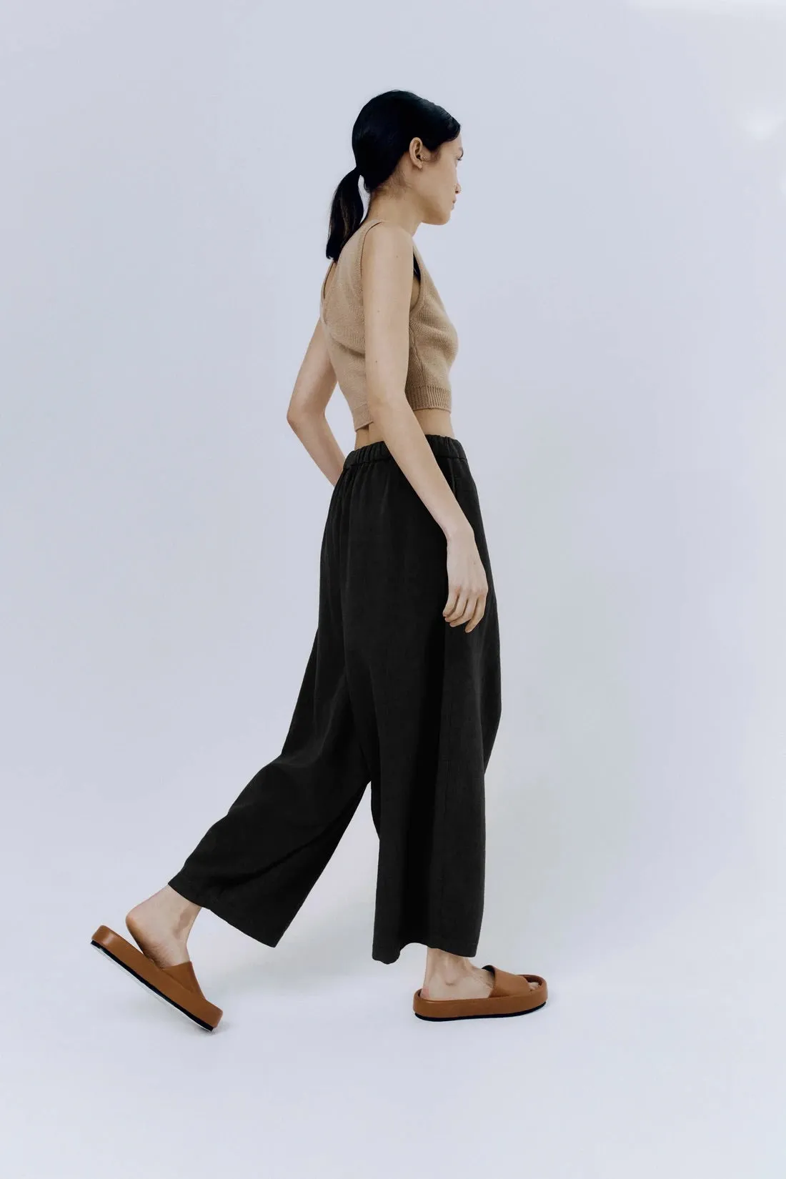 CORDERA Linen Maxi Pants - Black