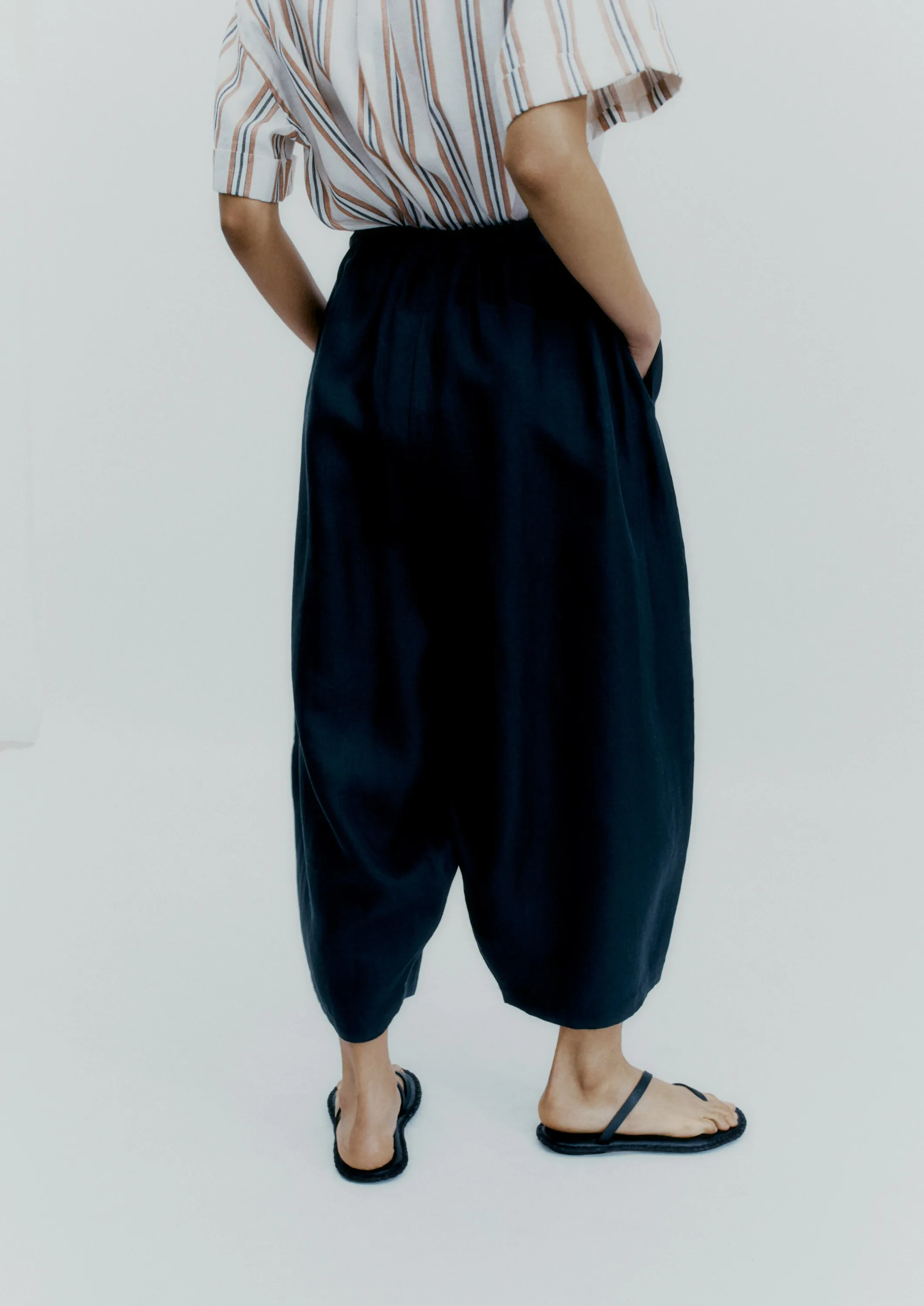 CORDERA Linen Maxi Pants - Black