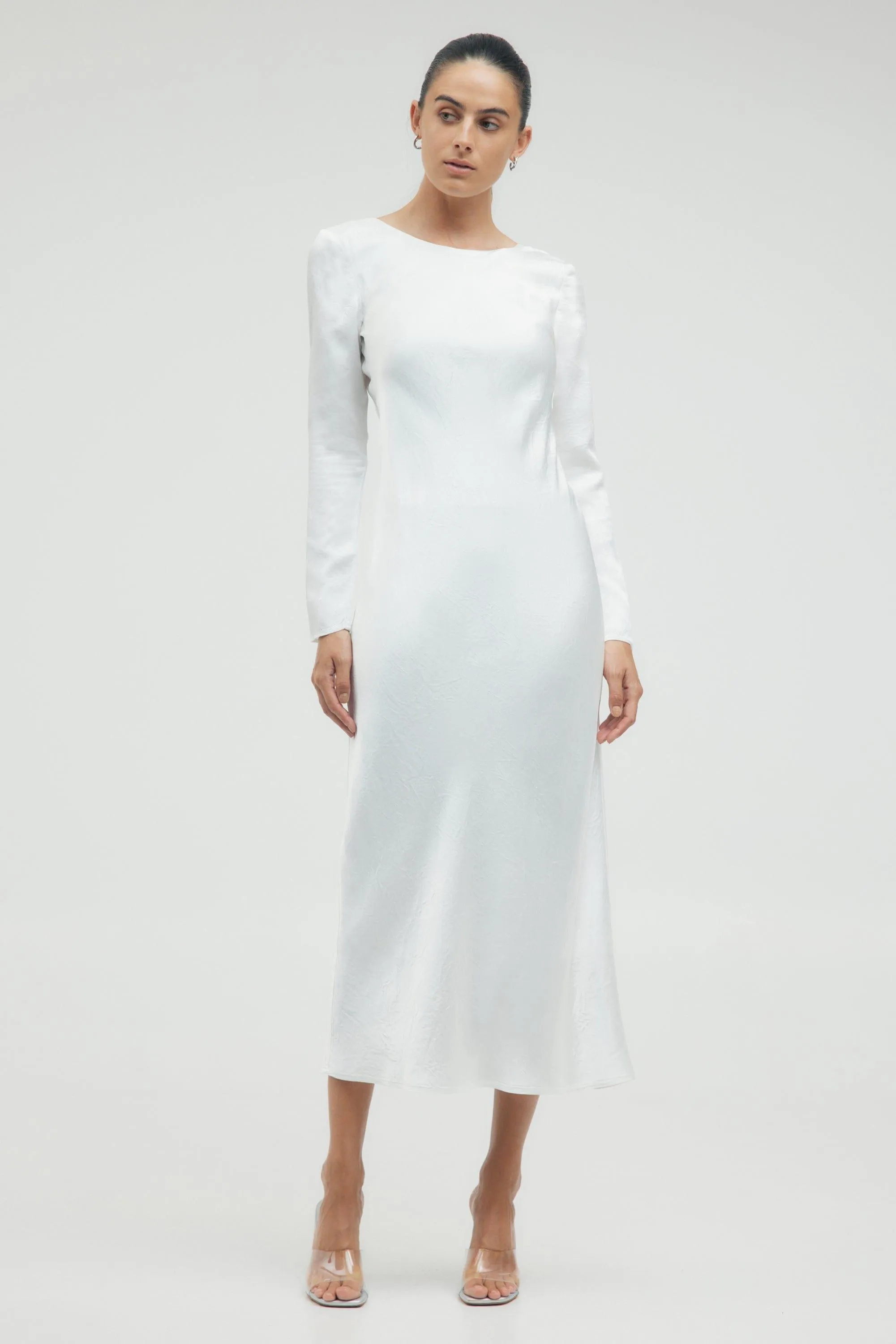 CRUSH TIE BACK MAXI | OFF WHITE