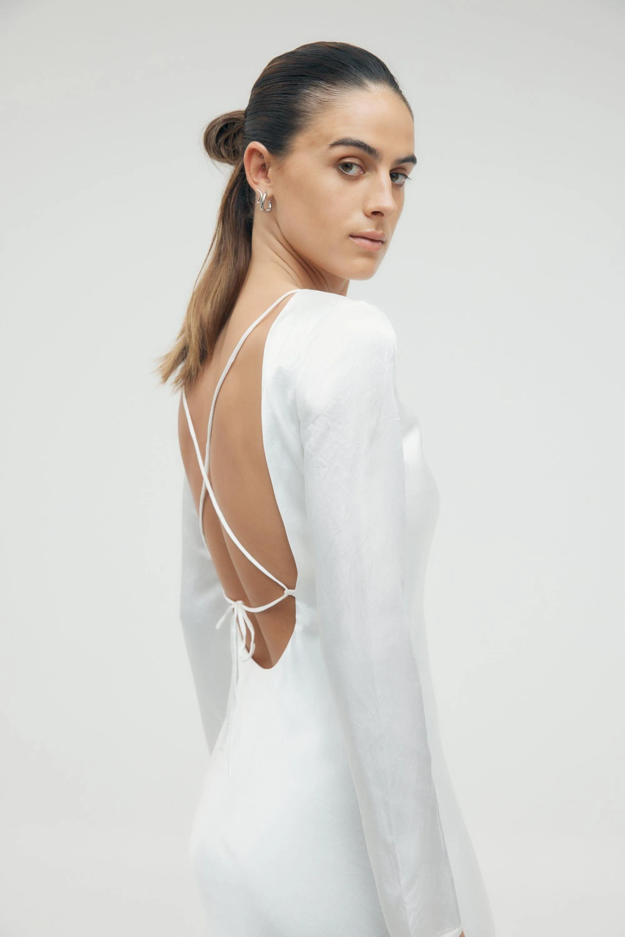 CRUSH TIE BACK MAXI | OFF WHITE