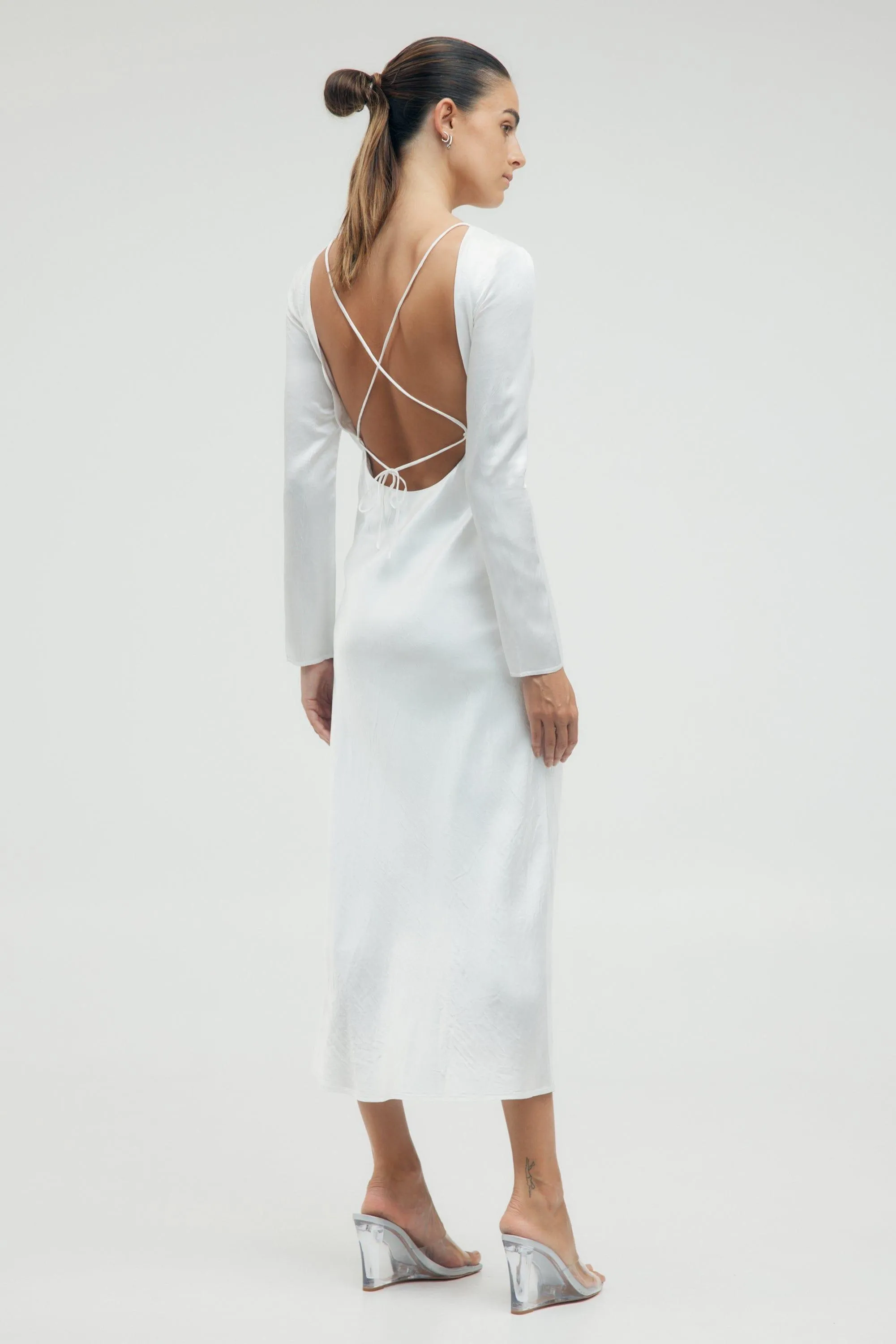 CRUSH TIE BACK MAXI | OFF WHITE
