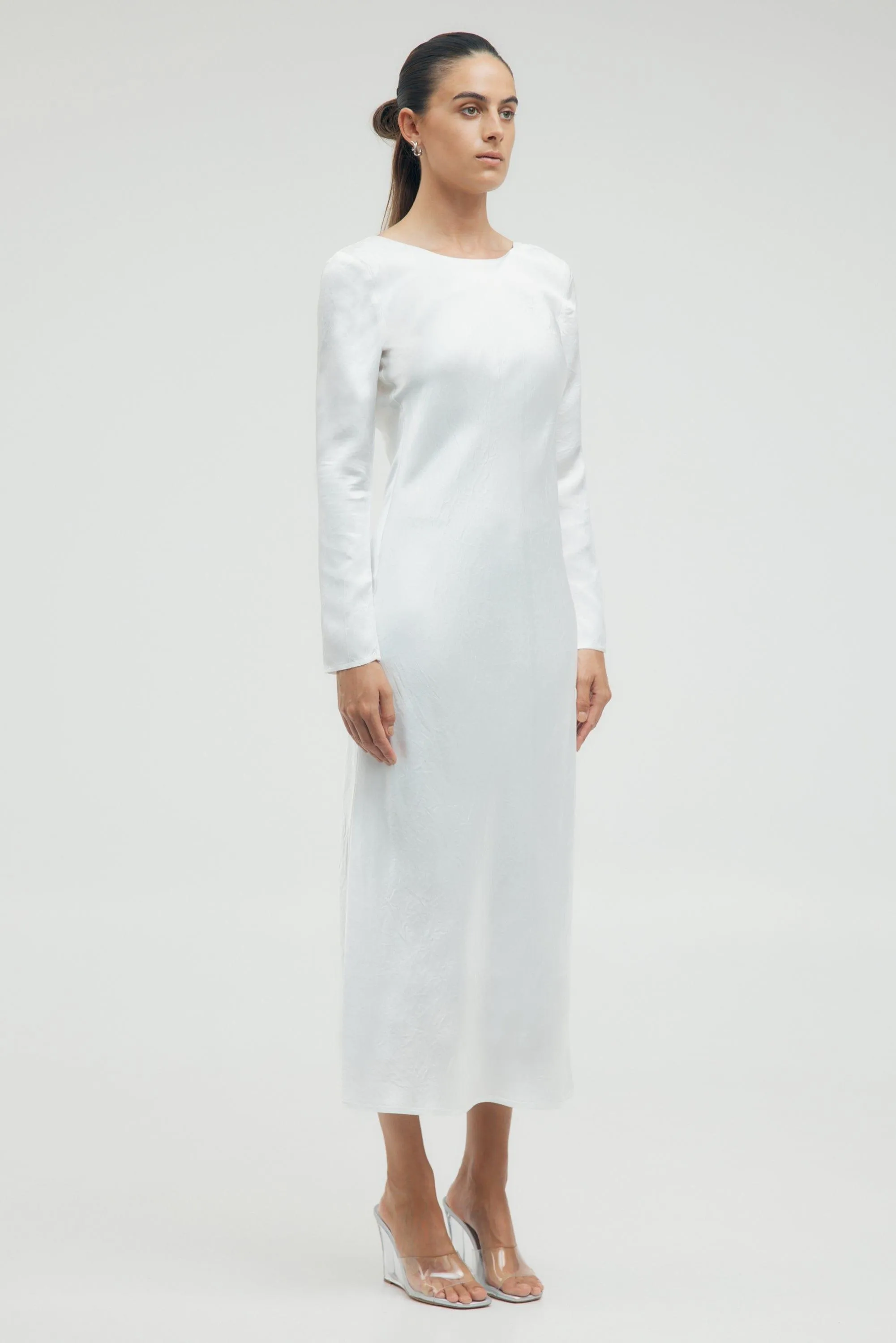 CRUSH TIE BACK MAXI | OFF WHITE