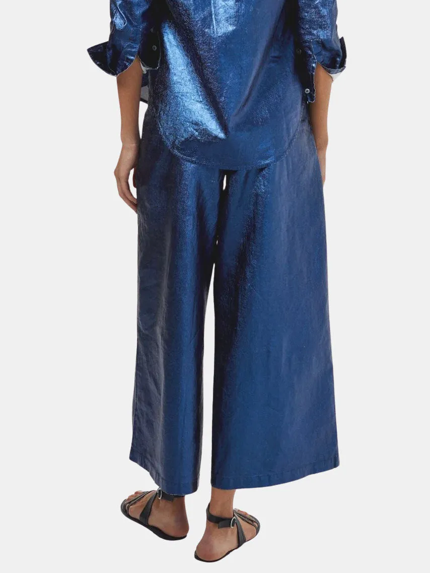 Culotte Metallic Linen Pant