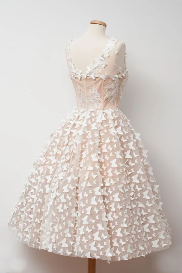 Cute Unique Applique Junior Pretty Inexpensive Short Homecoming Dresses, BG51601