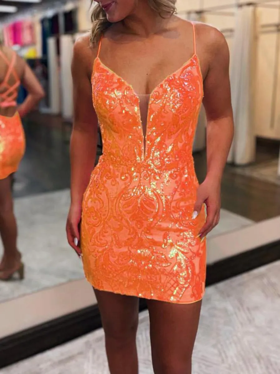 Cute V Neck Appliques Short Homecoming Dresses
