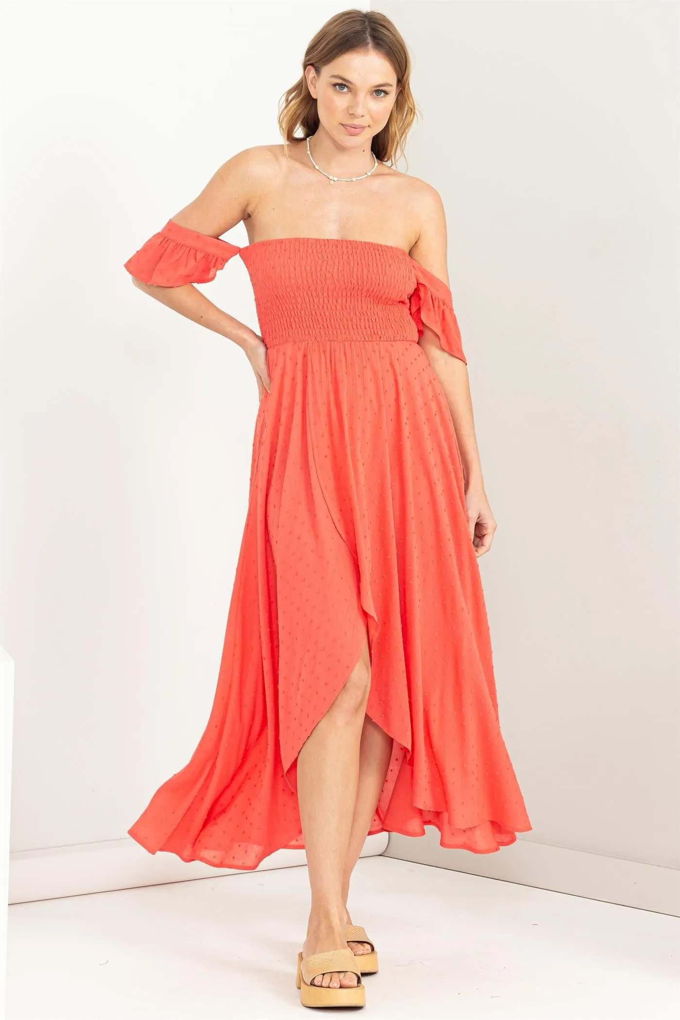 D145 OS WRAP SPLIT DRESS
