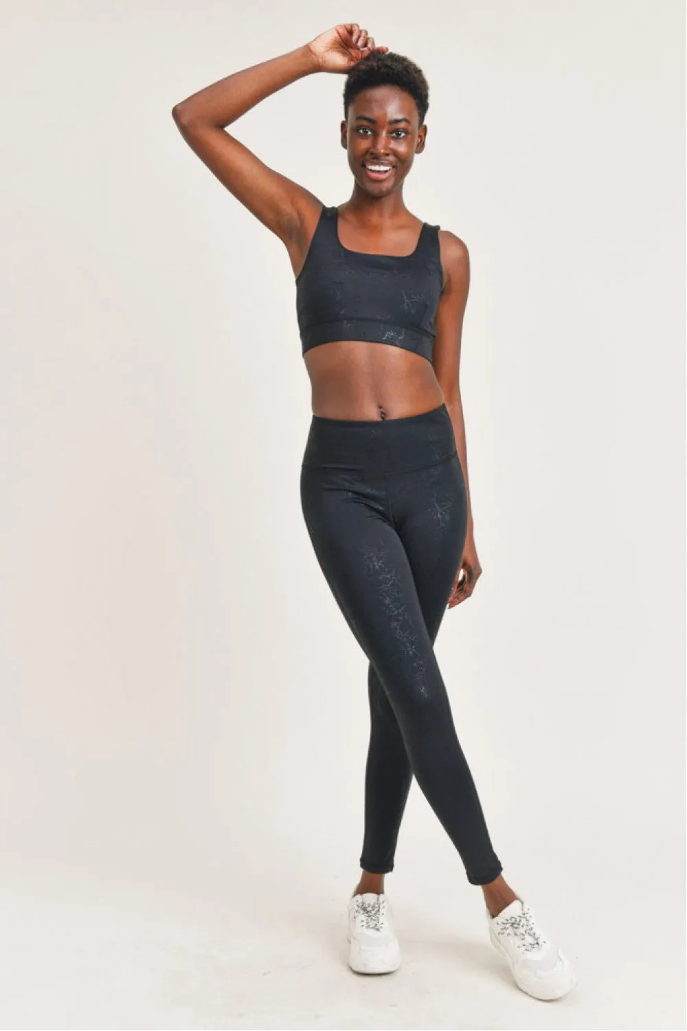 Dark Marble Foil Sports Bra(matching tights available)