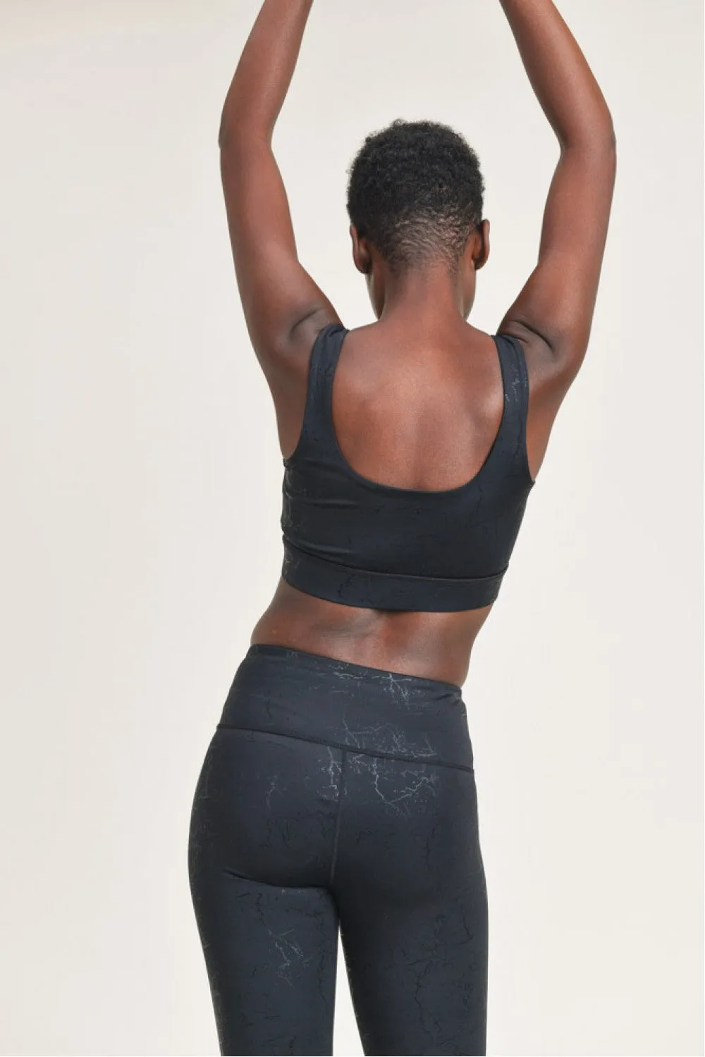 Dark Marble Foil Sports Bra(matching tights available)