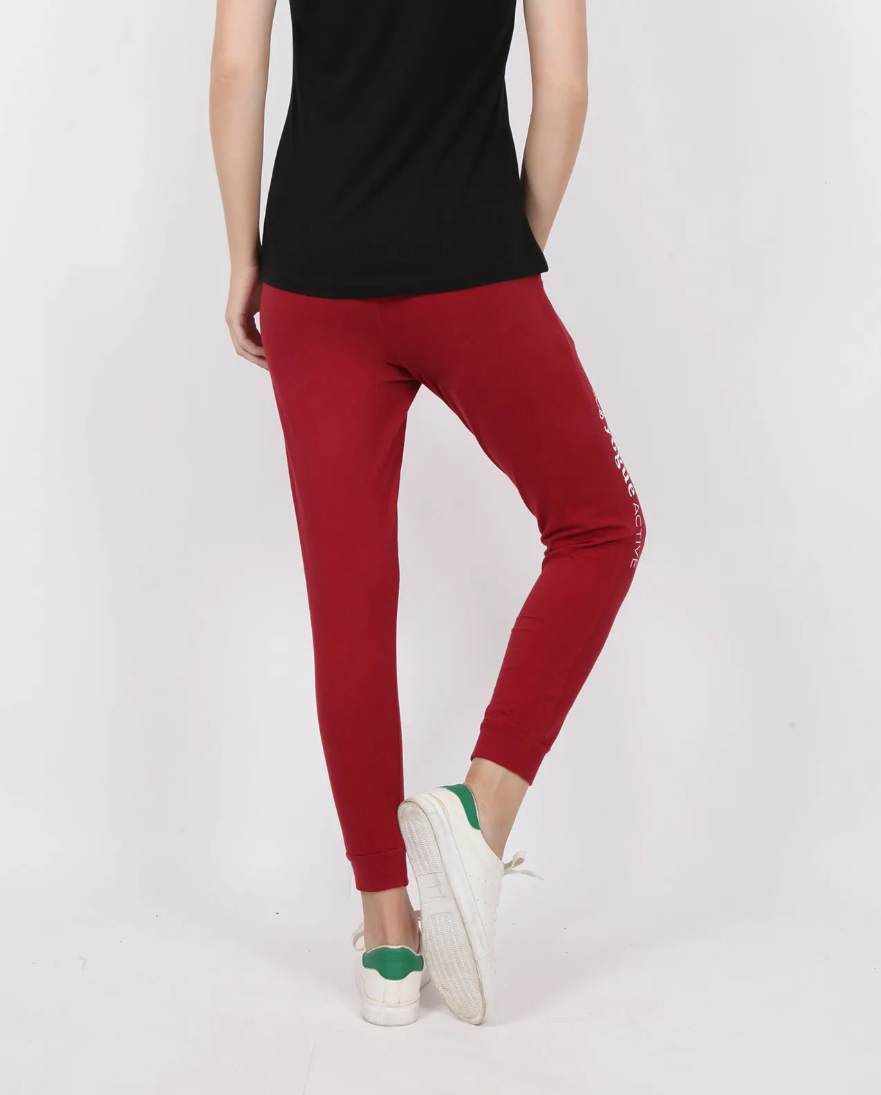 Dark Red Tapered Fit Joggers