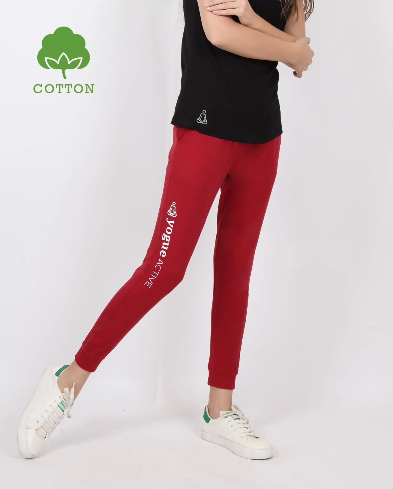 Dark Red Tapered Fit Joggers