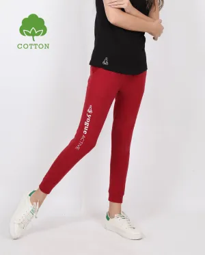 Dark Red Tapered Fit Joggers