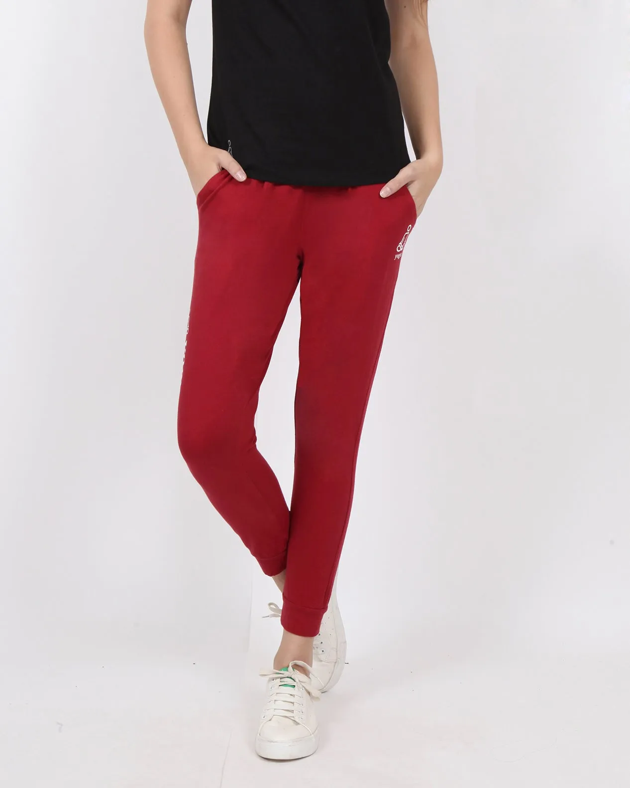 Dark Red Tapered Fit Joggers