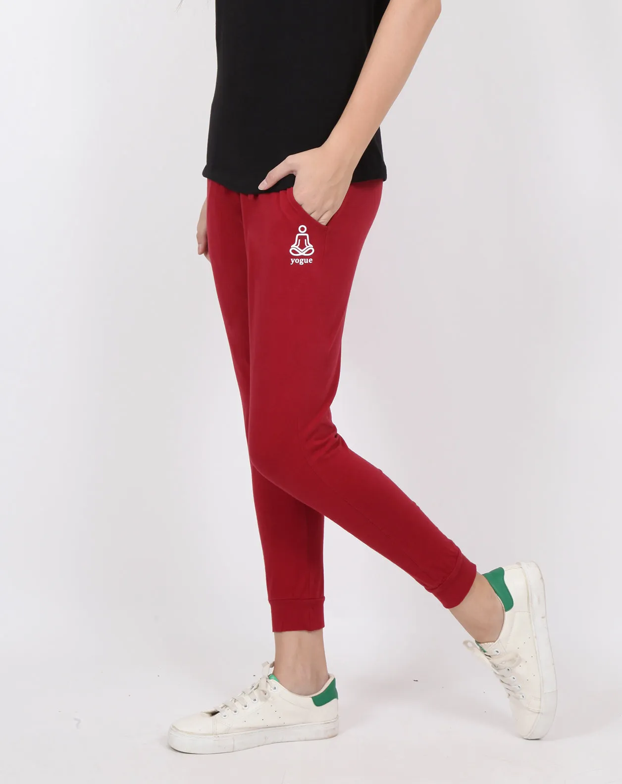 Dark Red Tapered Fit Joggers