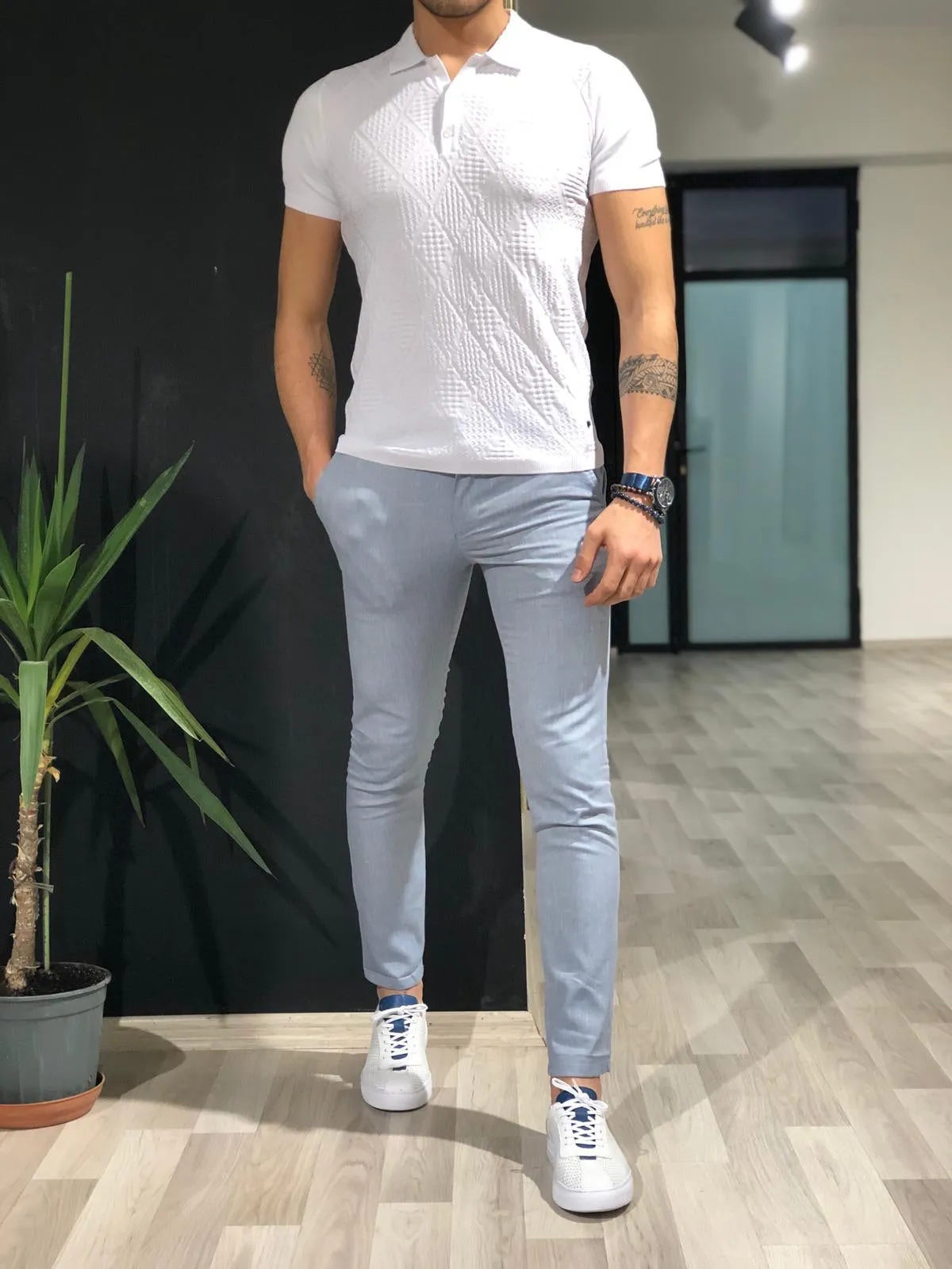 Destination Slim Blue Linen Pants - Elegant Versatility for Every Occasion