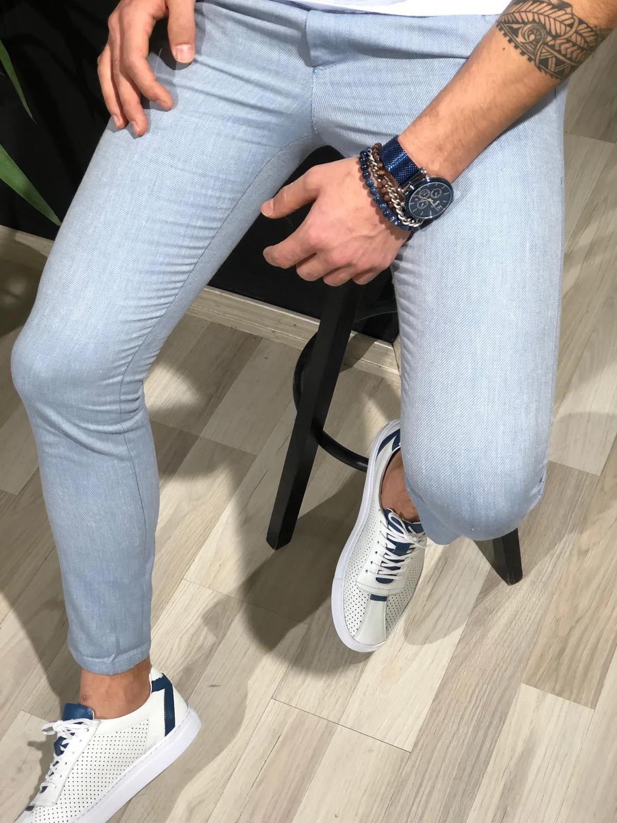Destination Slim Blue Linen Pants - Elegant Versatility for Every Occasion