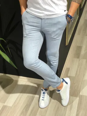 Destination Slim Blue Linen Pants - Elegant Versatility for Every Occasion