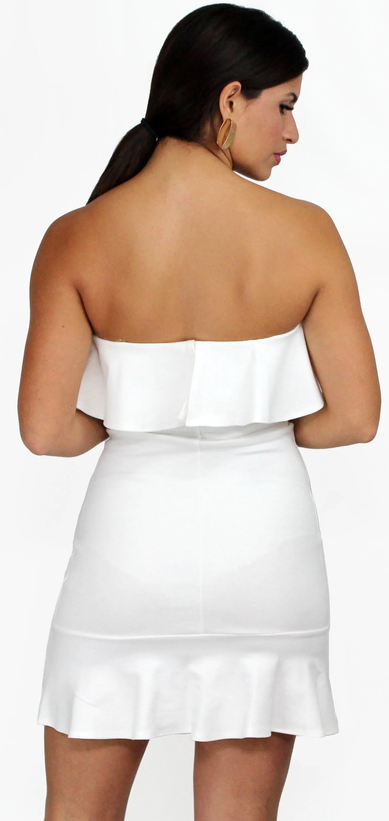 Destined for Chicness White Ruffle Bodycon Dress