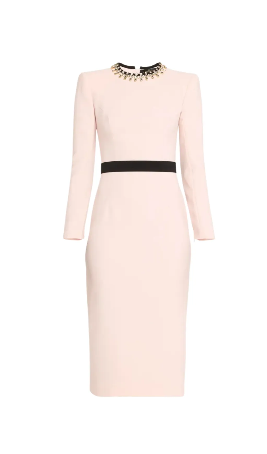 diamond-embellished sheath maxi dress in pink