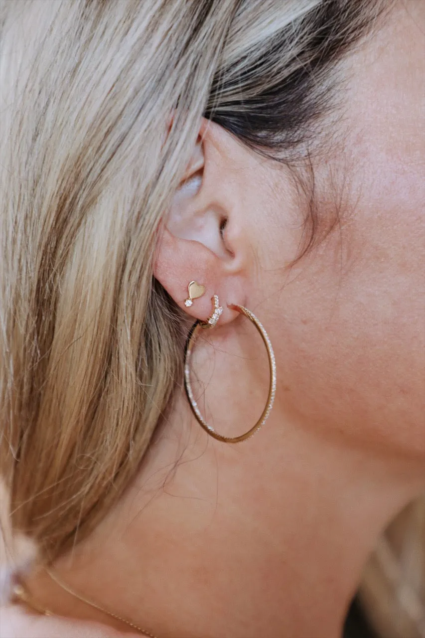 Diamond Pavé Skinny Hoops (1.5 inch diameter)
