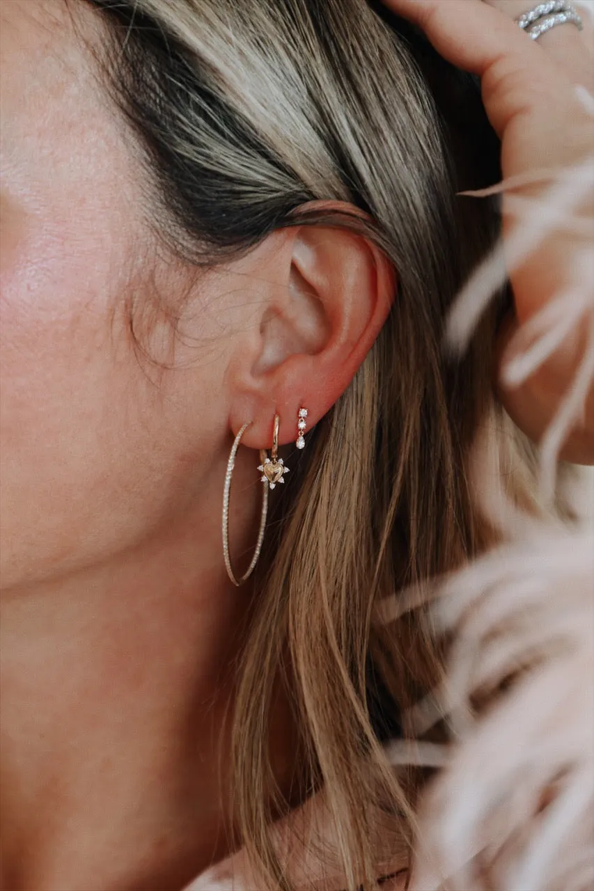 Diamond Pavé Skinny Hoops (1.5 inch diameter)