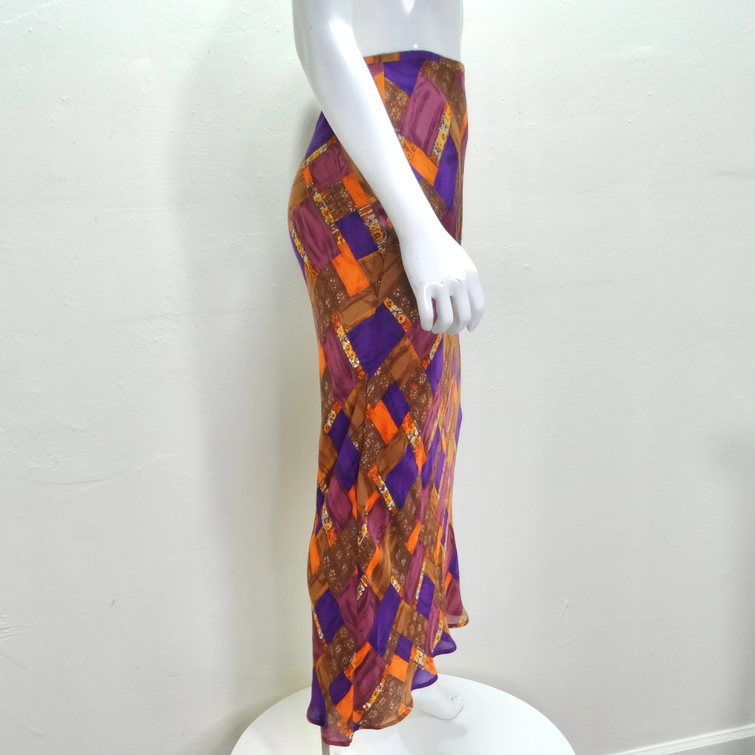 Diane Von Furstenberg Y2K Printed Silk Maxi Skirt
