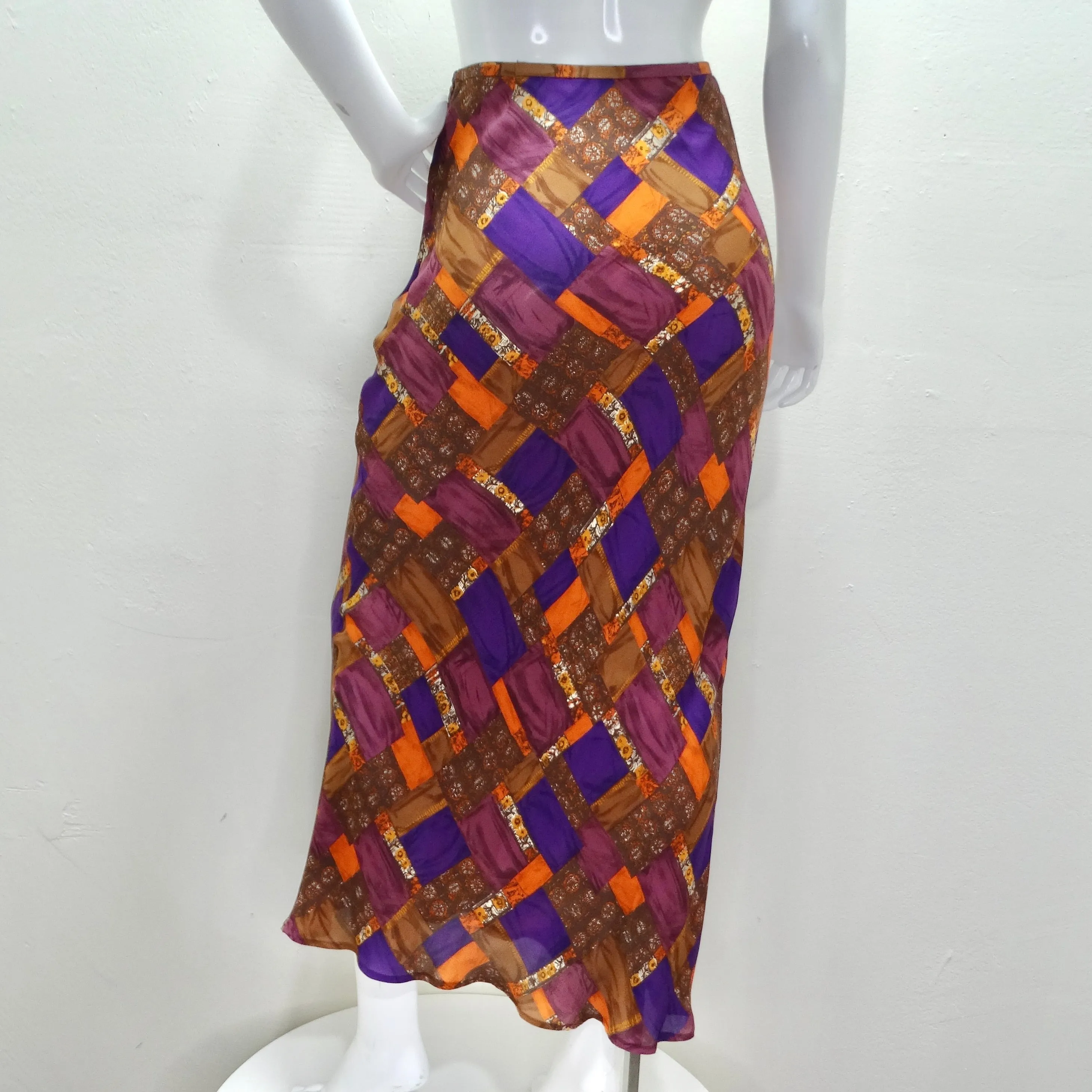 Diane Von Furstenberg Y2K Printed Silk Maxi Skirt