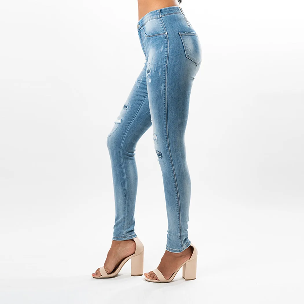 Distressed Patchwork Capris