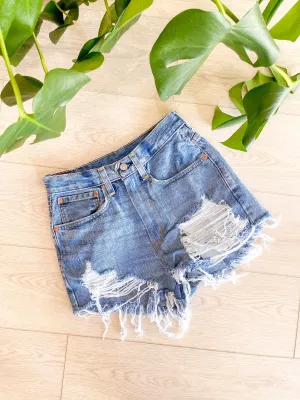 Distressed Vintage Levi's Shorts - Medium Washed