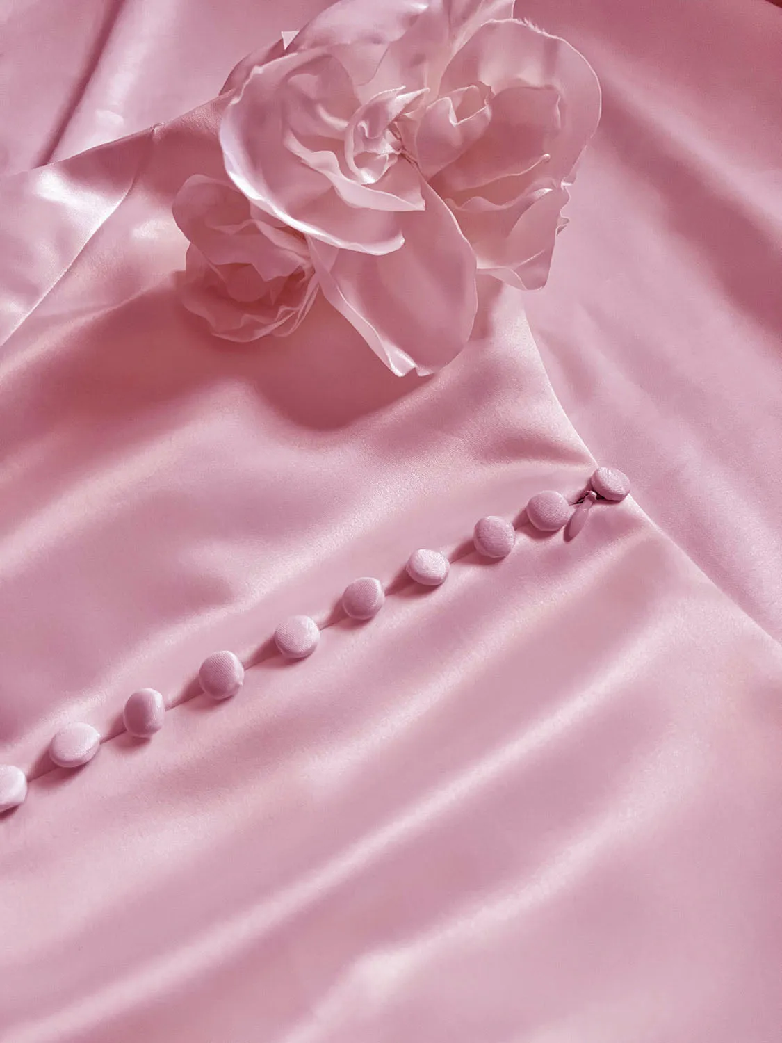 Dolce Gown with 3D Flowers on the Shoulder