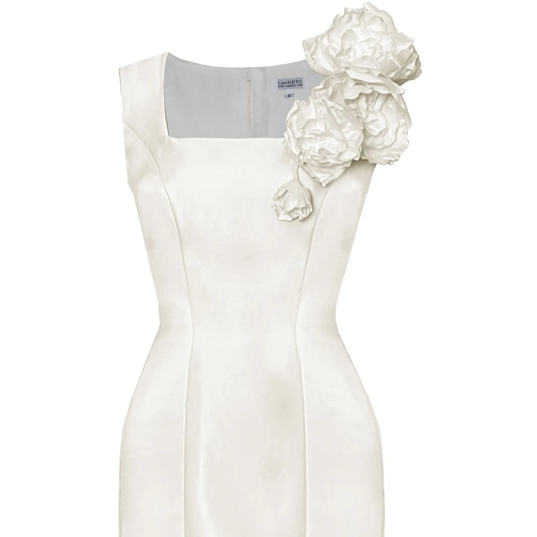 Dolce Gown with 3D Flowers on the Shoulder