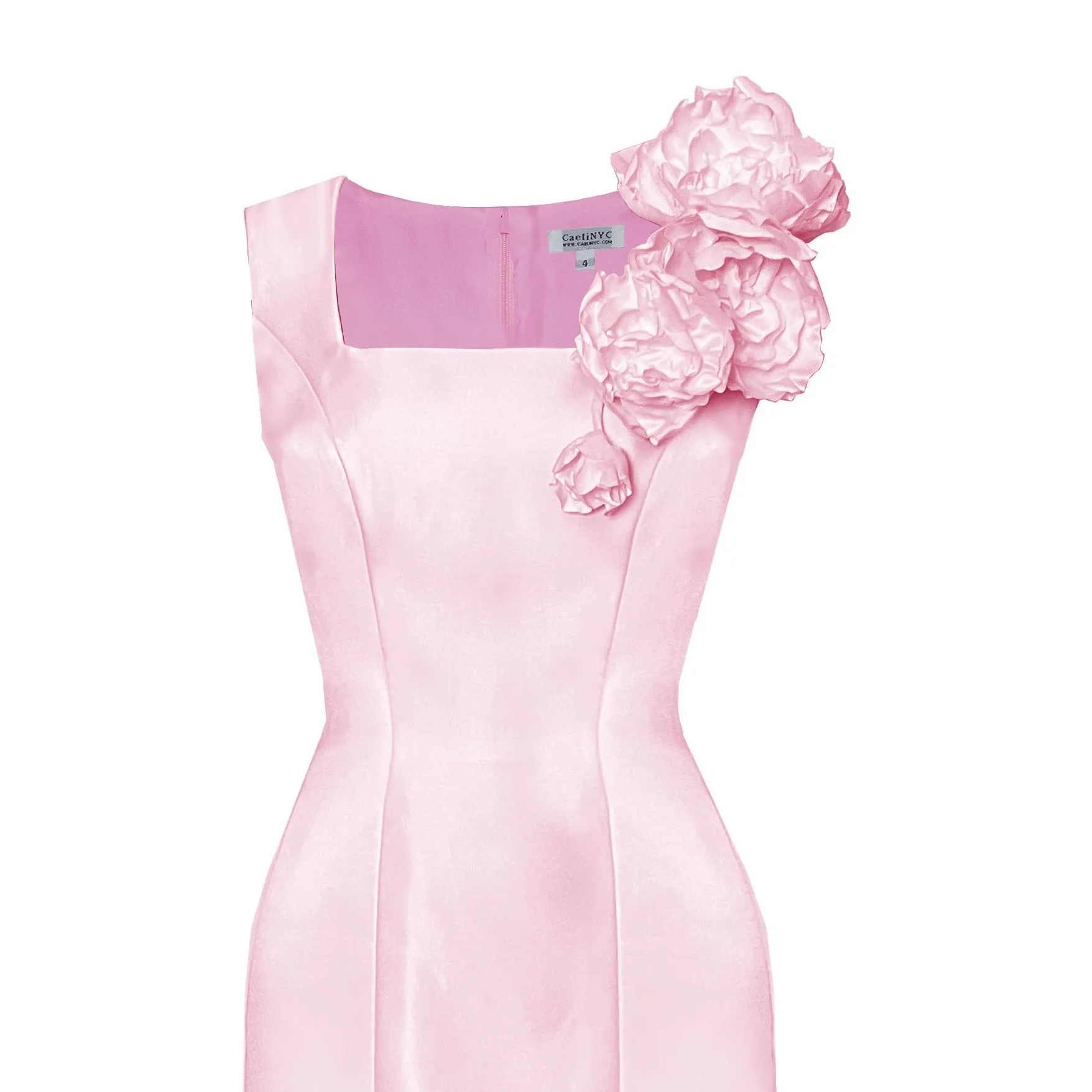 Dolce Gown with 3D Flowers on the Shoulder