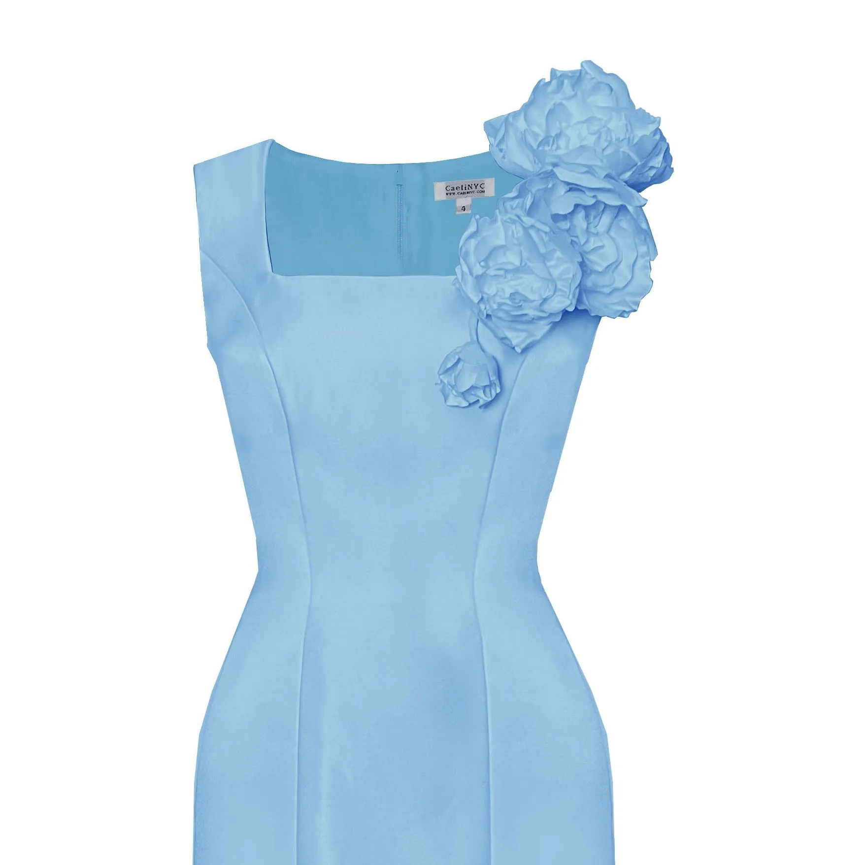 Dolce Gown with 3D Flowers on the Shoulder