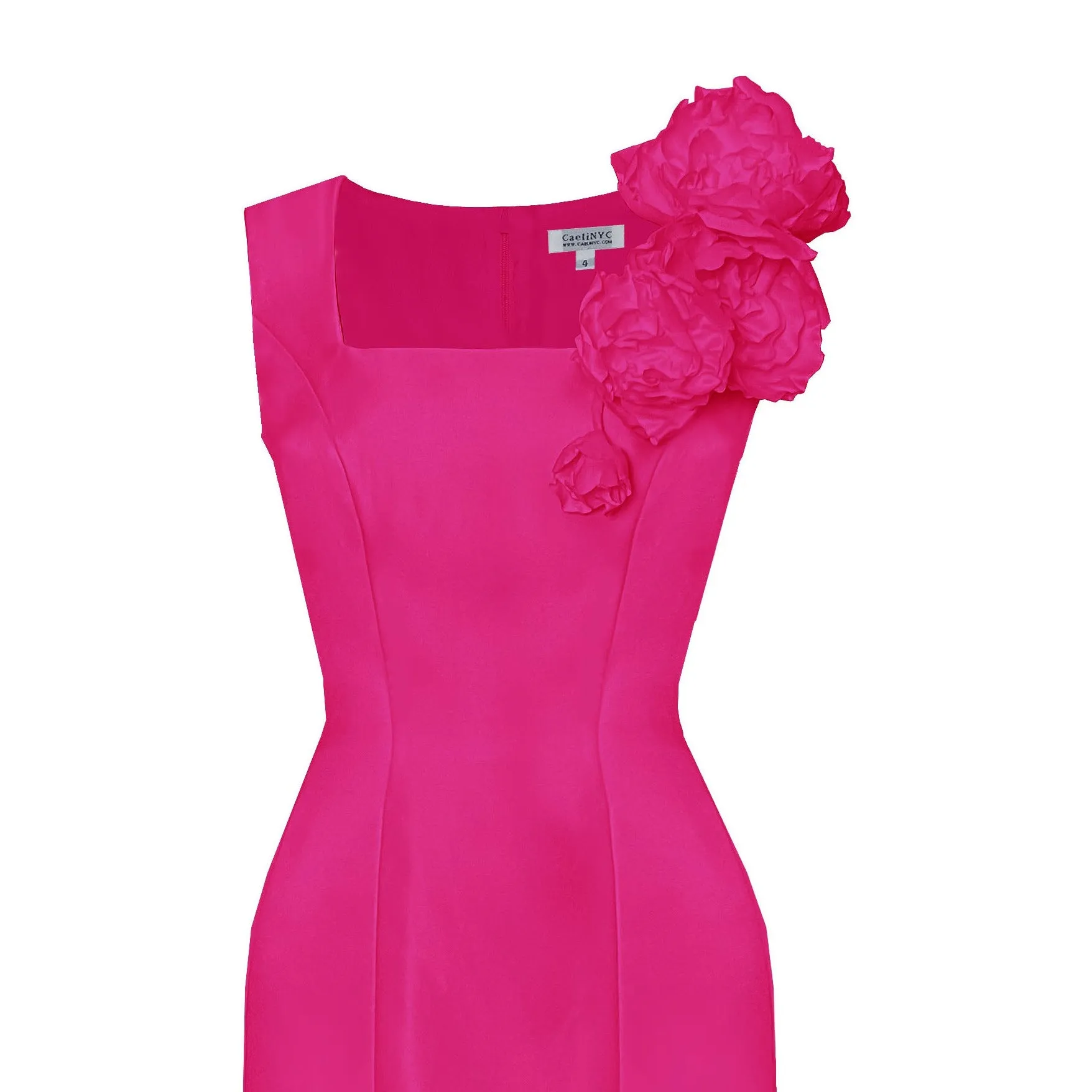 Dolce Gown with 3D Flowers on the Shoulder
