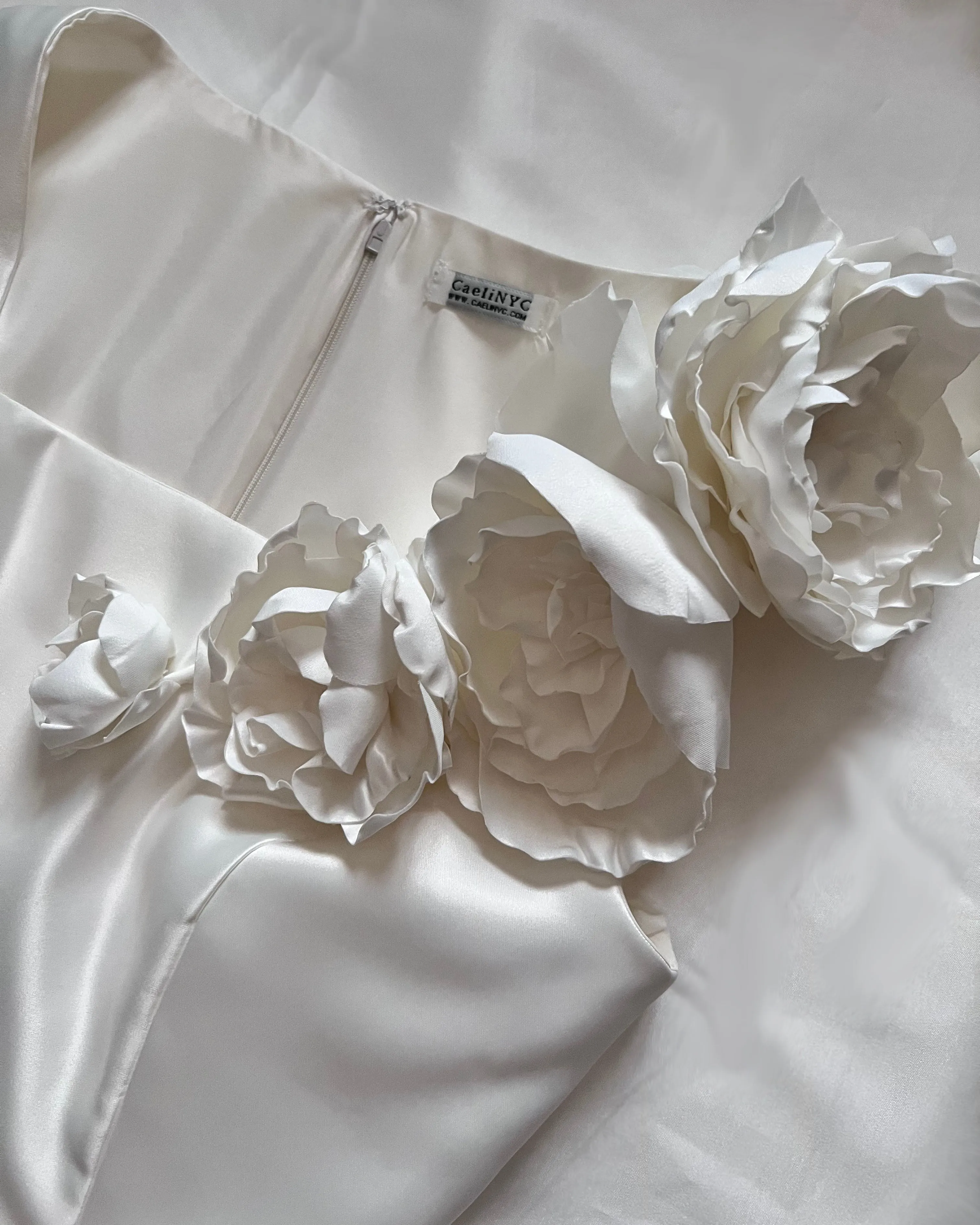 Dolce Gown with 3D Flowers on the Shoulder