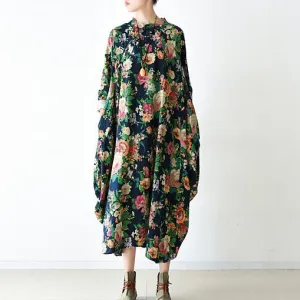 Donita - Floral navy maxi dress