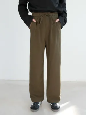 Elastic Waist Drawstring Casual Pants